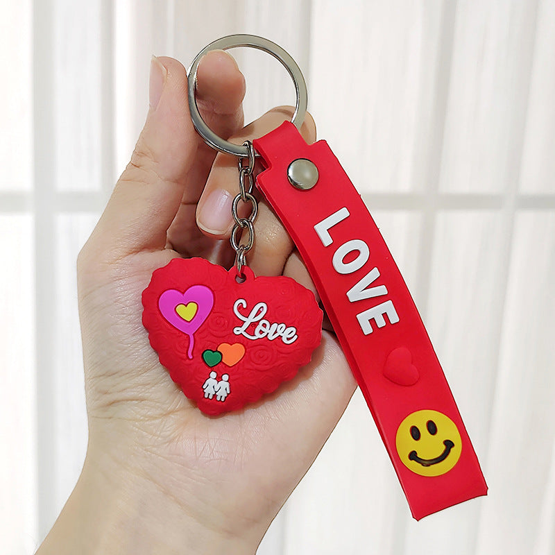 Wholesale of Red Love Silicone Keychains